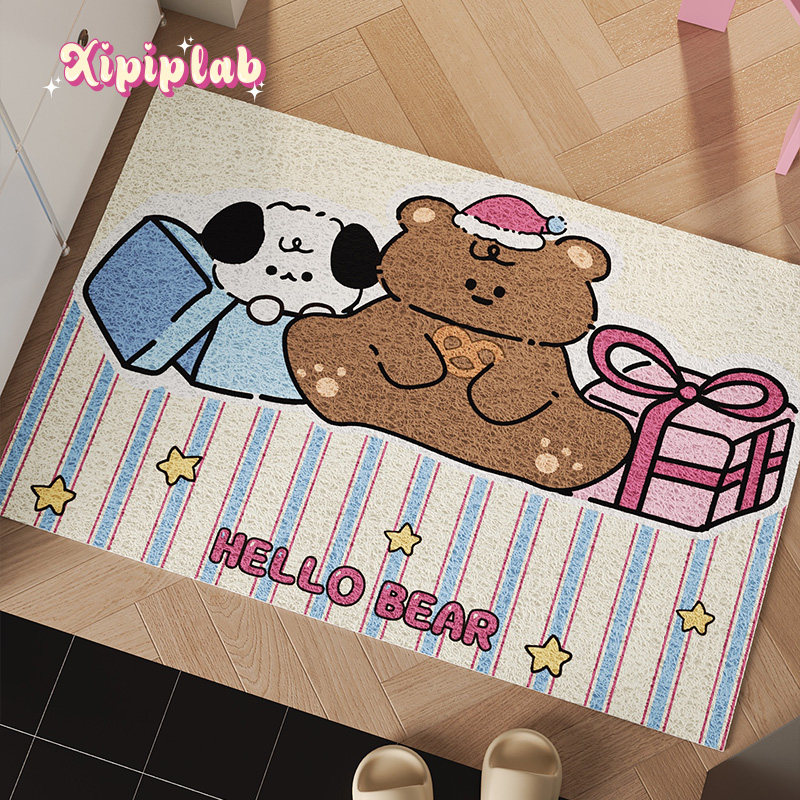 xipiplab可爱卡通少女风丝圈地垫可裁剪玄关入户门垫耐脏耐磨脚垫,淘宝优惠券,粉丝福利购,淘宝优惠卷