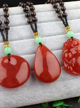 蜜蜡琥珀项链男女水滴平安扣挂件