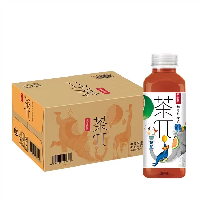 农夫山泉茶π500ml*15瓶整箱茶派柠檬红茶西柚蜜桃乌龙茶果味饮料 - 图1