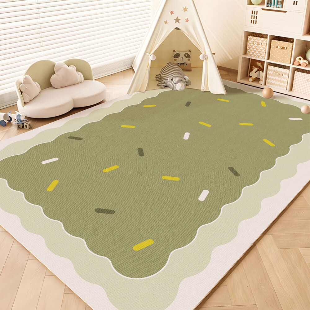 Children's room carpet, washable and wipeable, reading area floor mat, baby living room, bedroom crawling play mat, waterproof and anti-fouling