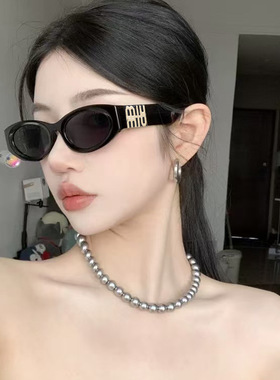 赵露思同款miu复古猫眼墨镜SMU11w女UV400防紫外线偏光近视太阳镜