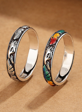 景泰蓝珐琅九尾狐狸戒指