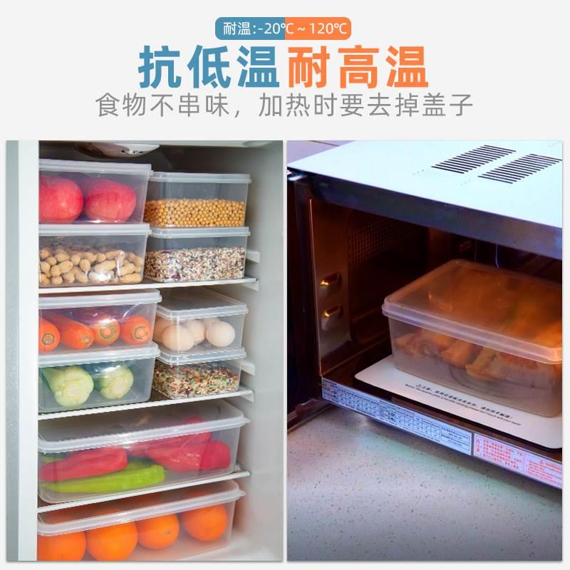 保鲜盒长方形塑料透明冰箱收纳储物盒食品级密封盒带盖可微波冰箱 - 图1