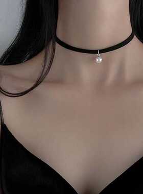 锁骨链项圈脖子饰品微笑颈带珍珠
