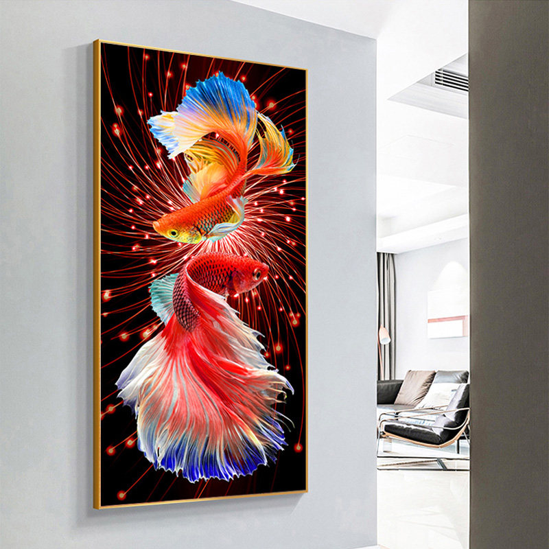 蒂彩DC钻石画满钻新款玄关客厅锦鲤高级感颜值手工diy粘贴十字绣,淘宝优惠券,粉丝福利购,淘宝优惠卷