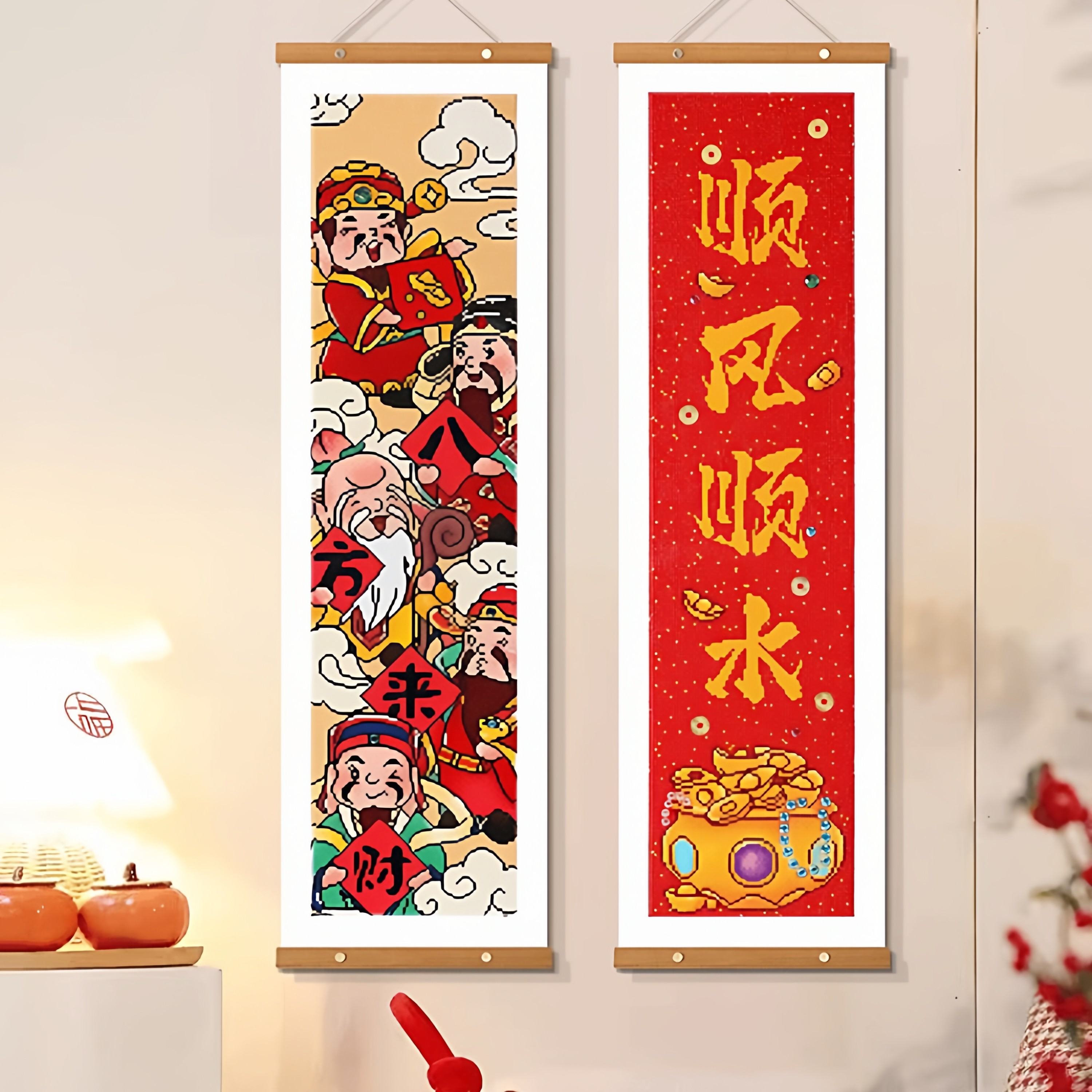 DC蒂彩钻石画2026新年春节对联挂轴手工diy装饰画钻石贴画材料包,淘宝优惠券,粉丝福利购,淘宝优惠卷
