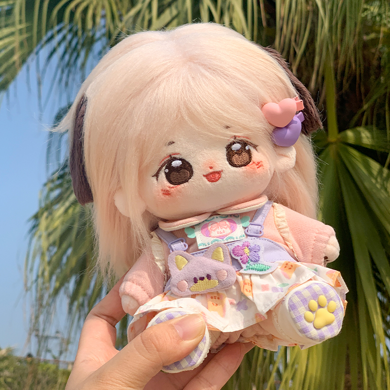原创恬豆棉花娃娃20cm裸娃可爱毛绒玩偶无属性可拆耳公仔可动人偶 - 图2