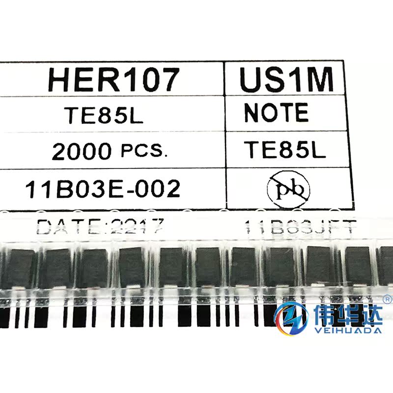 US1M超快恢复二极管 1A 1000V SMA 贴片HER107/DO-214AC (100个) - 图3