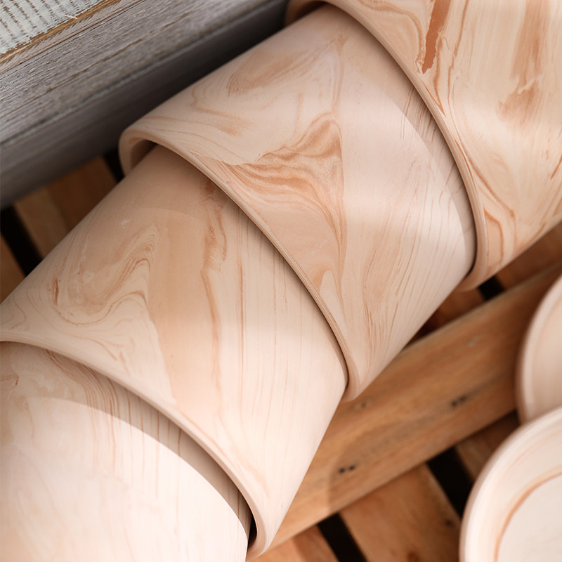 陶土素烧玛奇朵红白陶花盆透气自吸水北欧直筒盆栽多肉花卉带托盘,淘宝优惠券,粉丝福利购,淘宝优惠卷