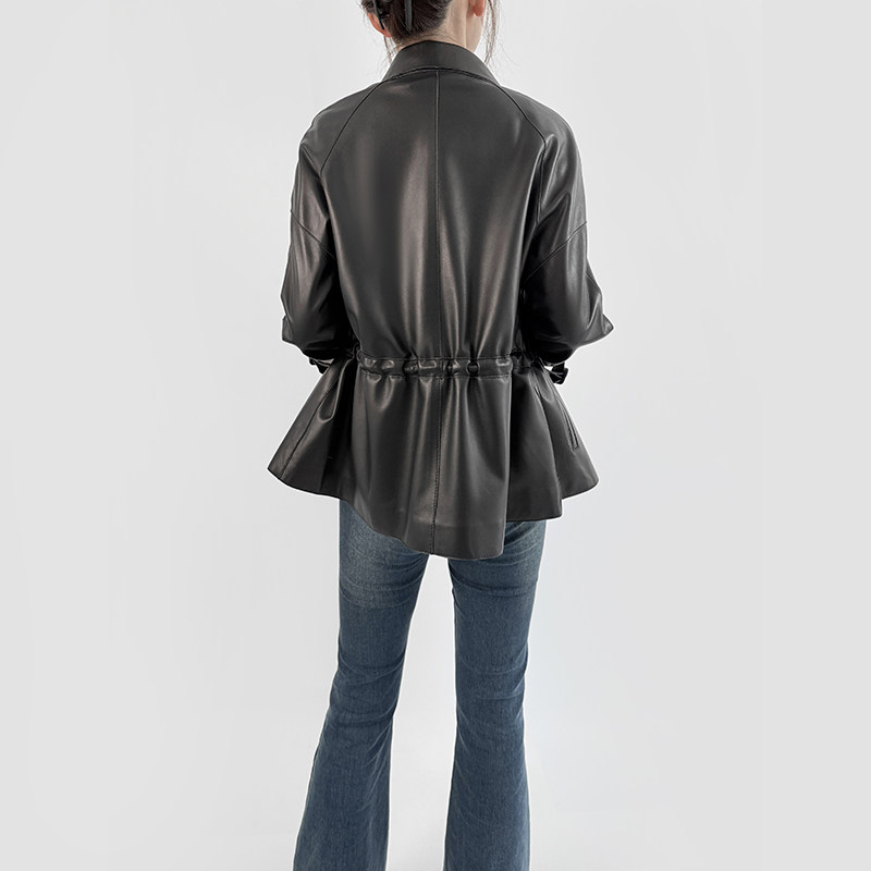 真皮绵羊皮女短款翻领皮外套休闲通勤小夹克海宁真皮皮衣时尚大衣,淘宝优惠券,粉丝福利购,淘宝优惠卷