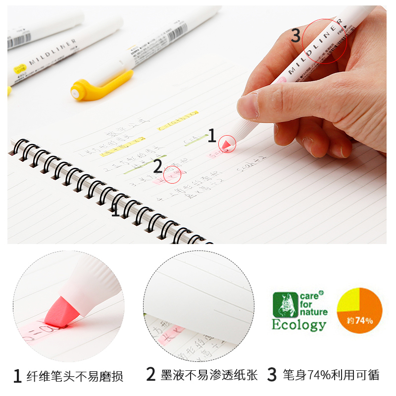 日本zebra斑马荧光笔新色WKT7标记笔双头记号笔彩色划重点学生用高颜值不晕染读书笔记用笔官方旗舰店正品 - 图3