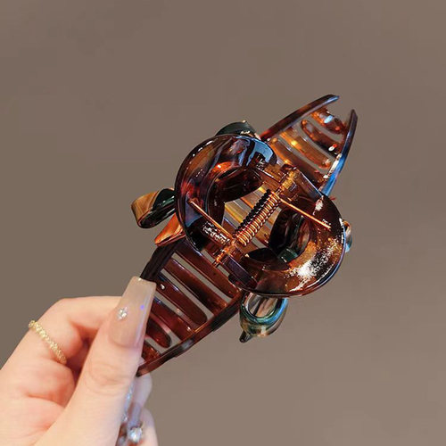 高级感法式油画蝴蝶结抓夹大号发量大气质新款后脑勺盘发鲨鱼夹女 - 图2