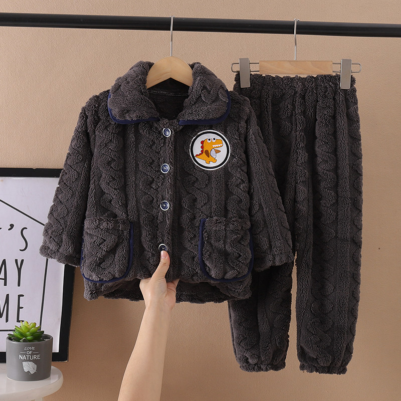 秋冬季儿童法兰绒睡衣男孩女孩加厚冬款珊瑚绒女童宝宝男童家居服,淘宝优惠券,粉丝福利购,淘宝优惠卷