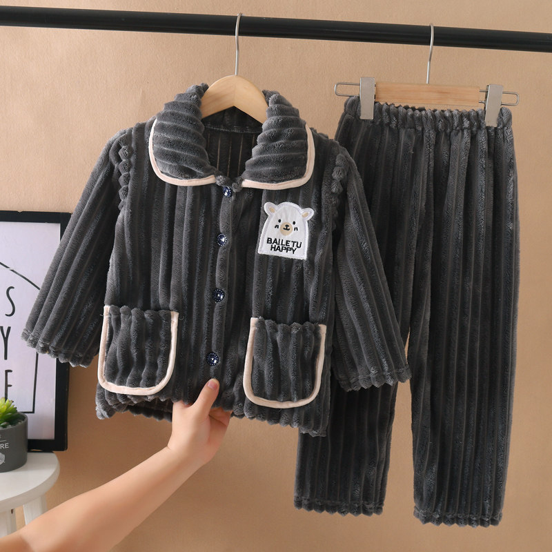 秋冬季儿童法兰绒睡衣女童宝宝男童家居服女孩加厚冬款男孩珊瑚绒,淘宝优惠券,粉丝福利购,淘宝优惠卷