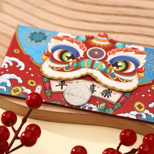 Новый год змеи 2025 Национальный Chao Lion Новый год мультфильм Cartoon Hot Red Packet Creative Spring Festiv