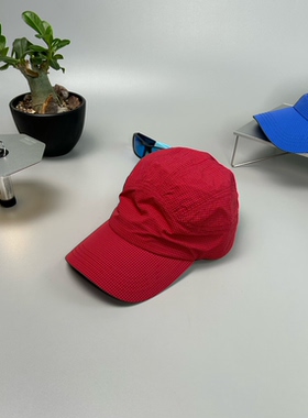 户外简约速干运动鸭舌帽 加深轻薄透气软顶棒球帽细格纹理#Z95