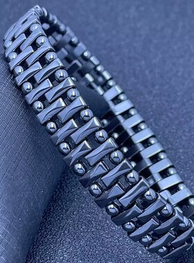 【正品】天然黑胆石磁石手链太赫兹手链时尚磁疗手链能量石手环