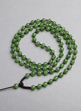 新品爆款碧绿色菠菜绿圆果珠圆珠手工编制吊坠挂绳珠链项链绳时尚
