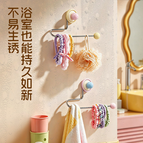 多巴胺吸盘收纳架发圈发饰发夹发箍头绳挂钩家用浴室首饰收纳神器 - 图3