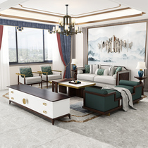 Designers new Chinese sofa solid wood cloth art minimalist reception TV cabinet Ukim wood Modern small family Living room Home
