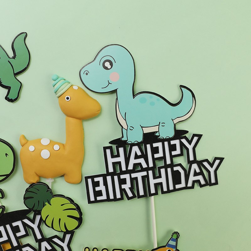 Cakelove Cute Dinosaur Cake Topper Coconut Tree Happy Birthd - 图3