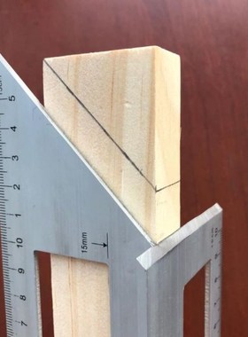 Aluminum Alloy Wooden Square Multifunction Ruler 45 90 Degre