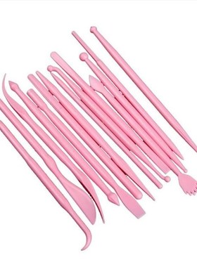 Cake Carved Group 14Pcs Pink Fondant Cake Sugar Flower Sculp