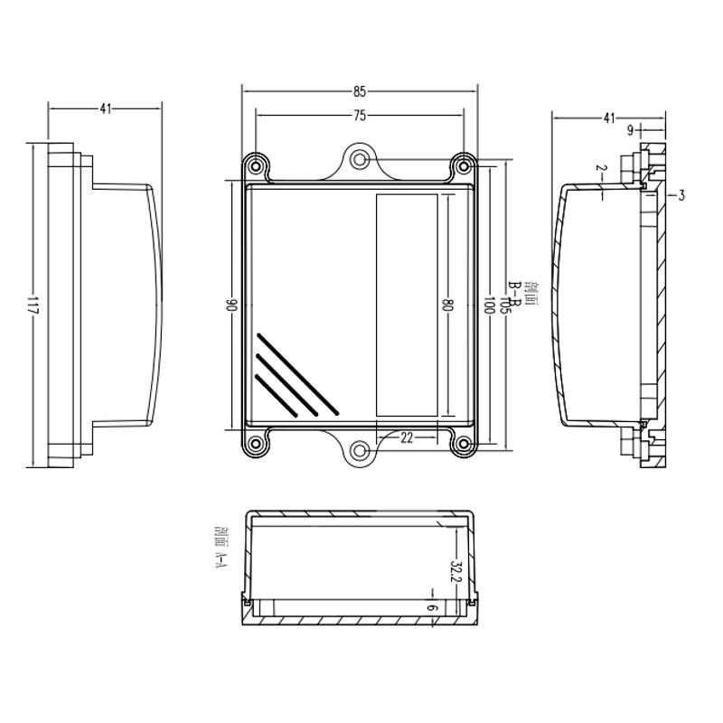 厂家直销温湿度传感器外壳 采集器外壳 防G水盒外壳可开孔90X85X4 - 图2