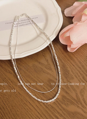 双层碎银子气质百搭ins轻奢颈链