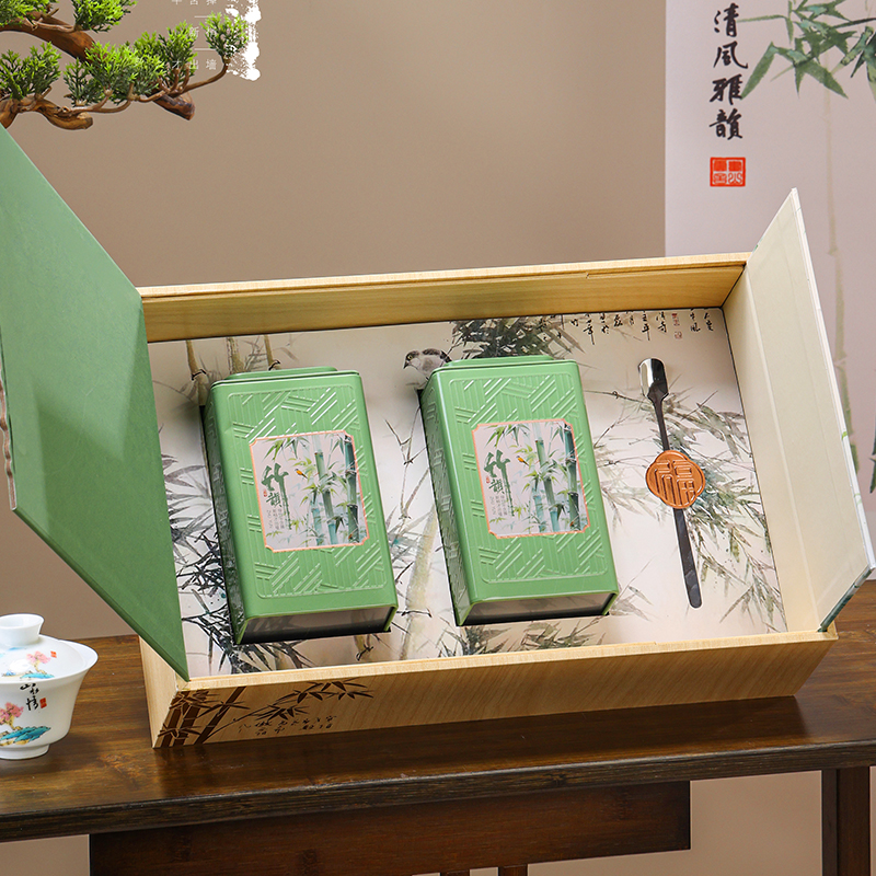 高档明前龙井崂山绿茶包装盒空礼盒碧螺春信阳毛尖半斤一斤装定制