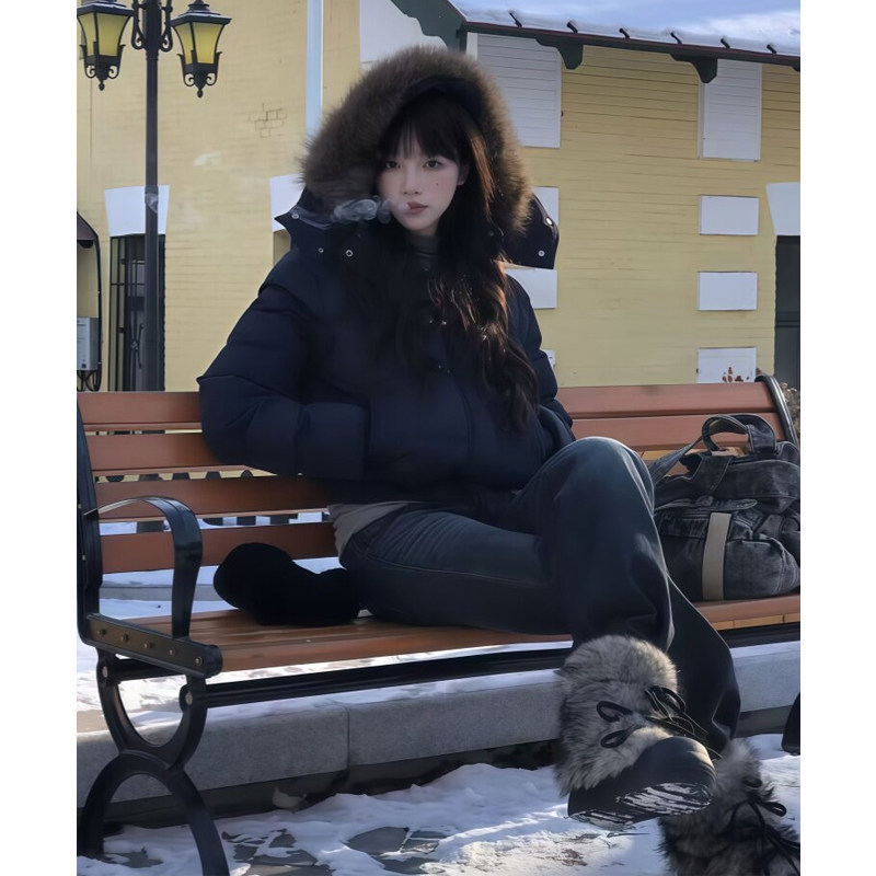 菲奥娜藏青色短款小个子棉服女2025冬季新款高级显瘦棉衣加厚外套,淘宝优惠券,粉丝福利购,淘宝优惠卷