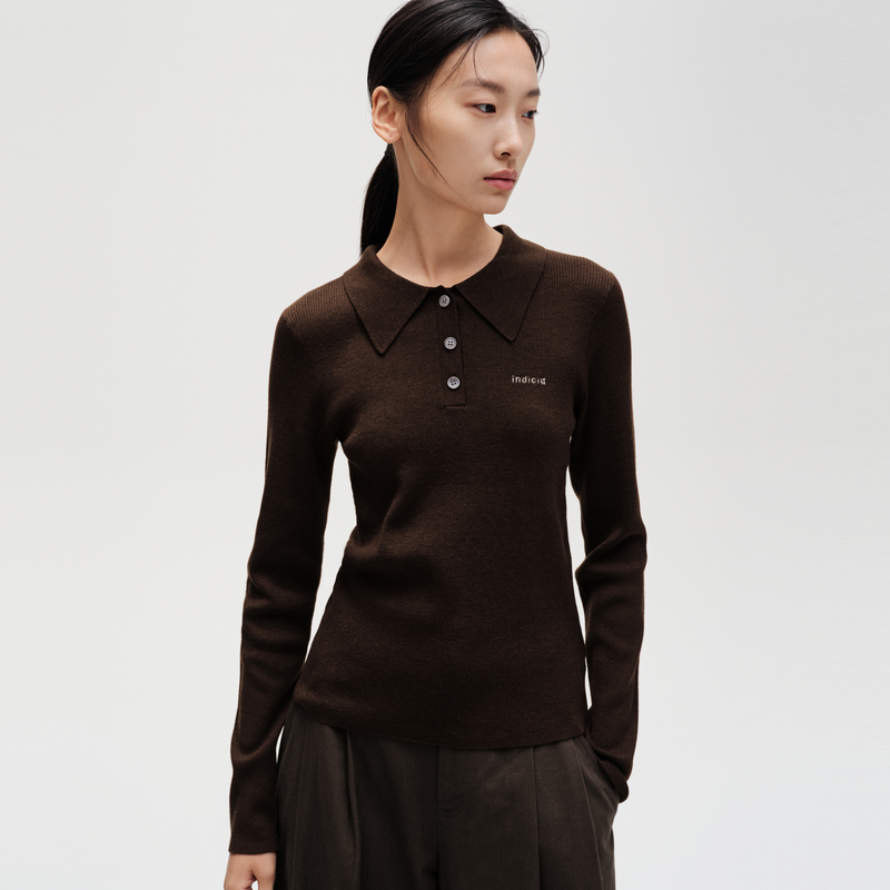 indicia标记女装商场同款秋季简约显瘦美拉德风针织衫F2C4SY441F - 图0