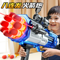 Child Black Tech Rocket Launcher Soft Play Toy Gun Boy Electric Snipe Gun Gatlin Emulation Hand Snatcher
