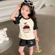 Le nursery rhymes pure cotton summer raglan short-sleeved two-piece suit