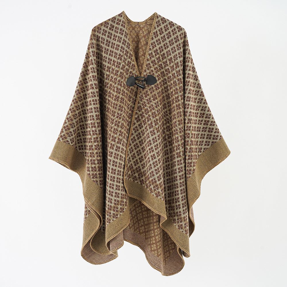 Simple four button shawl, oversized ethnic大披肩斗篷女秋冬-图3