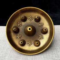 Vintage old oil lamp Buddha front for lamp home Seven Star lamp Amitaba Buddha pure bronze Xuanbottom oil lamp with long Ming lamp holder