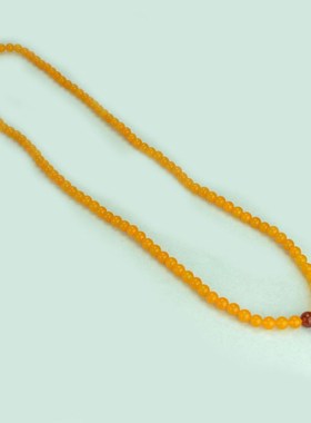 天然黄玉髓108颗佛珠手链 男女款多圈招财手串情侣水晶饰品项链