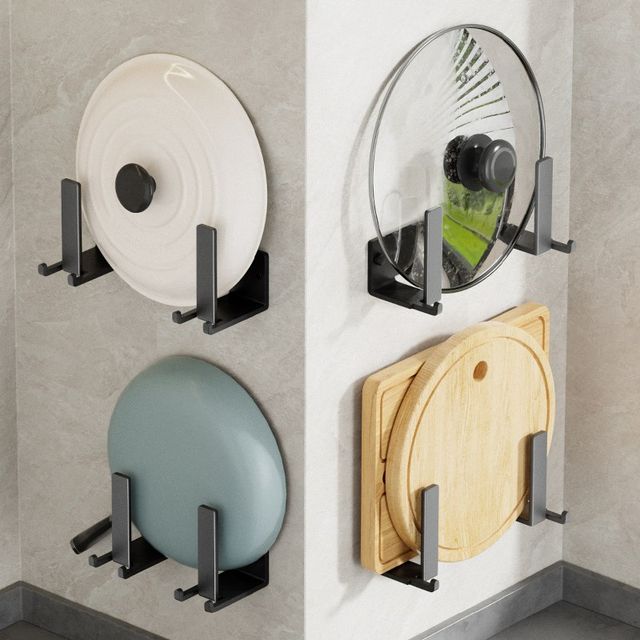 Pot lid without punching wall-mounted rack o chopping board rack placing artifact chopping board on kitchen wall