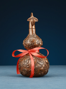 紫铜葫芦摆件工艺品铜葫芦家居摆设礼品结婚礼品饰品送朋友铜饰品