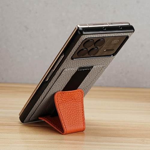 适用小米fold4手机壳折叠屏mixfold3新款防摔真皮保护套mixfold2支架卡插指套男女高档头层牛皮套 - 图2