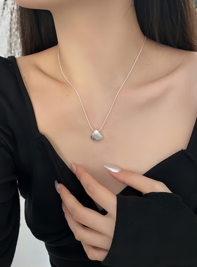 沈仙娥S925纯银贝壳锁骨链小众女