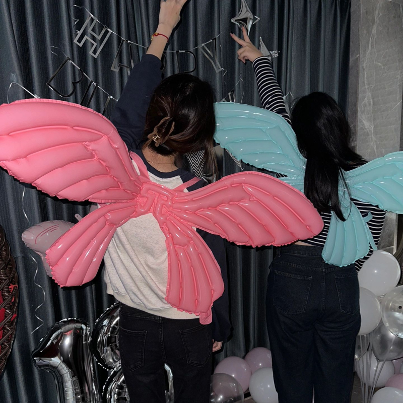 维密天使蝴蝶翅膀气球夜市摆摊儿童充气背饰铝膜气球布置拍照道具 - 图2