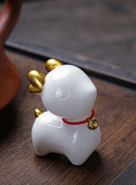 陶瓷治愈系小鹿桌面摆件