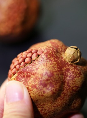 仿真手工紫砂石榴创意装饰摆件