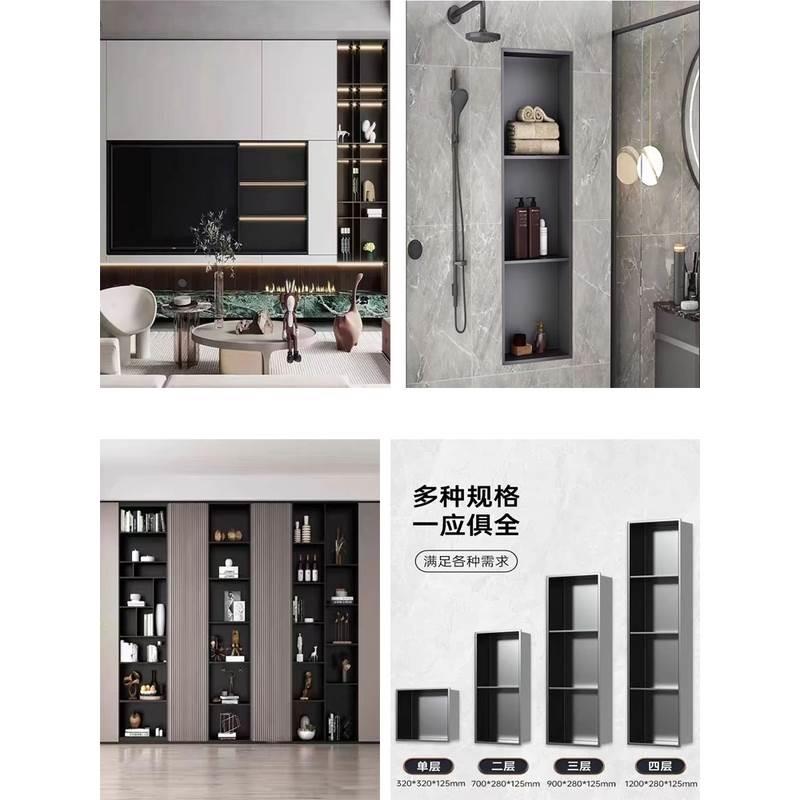 Embedded 65 75 85 100 inch background display metal cabinet custom living room stainless steel TV alcove wine cabinet