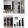 Embedded 65 75 85 100 inch background display metal cabinet custom living room stainless steel TV alcove wine cabinet