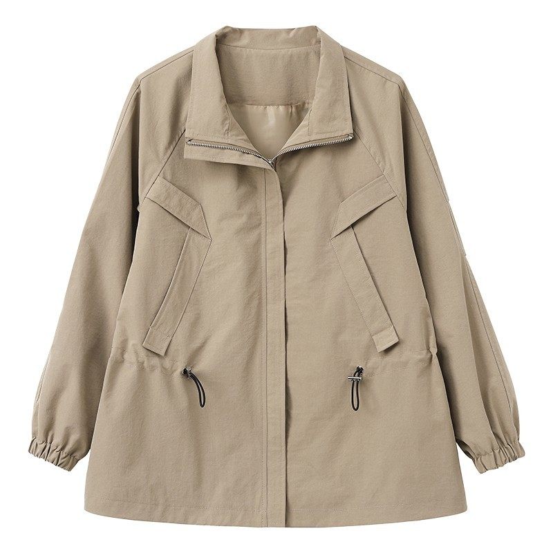 妈妈时尚2022年春秋季新款短风衣 雨婵中老年女装