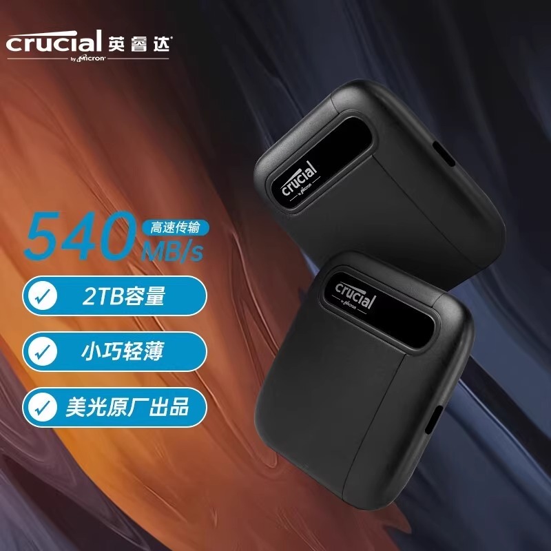 CRUCIAL/镁光 固态硬盘英睿达 X6 SSD1TB 大容量便携式电脑硬盘 - 图0