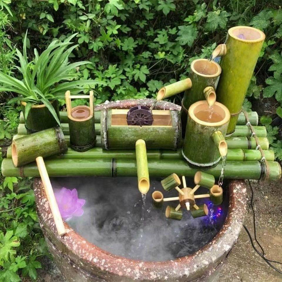 竹子自动流水器鱼缸陶瓷石槽循环流水增氧加湿过滤器摆件静音一体,淘宝优惠券,粉丝福利购,淘宝优惠卷