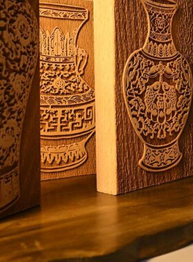 速发青花瓷实木雕刻板绘画拓印文化传承特定检验套装博物馆标识